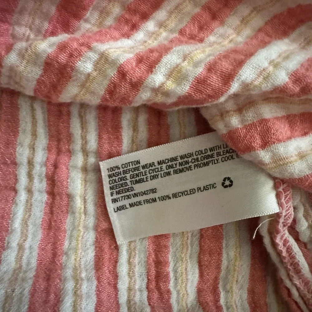 100% Cotton Size 4T/5TCat & Jack Pink and White Striped Dress